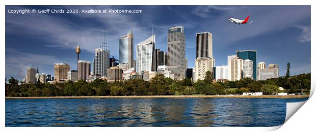 City skyline panorama, Sydney. Print by Geoff Childs