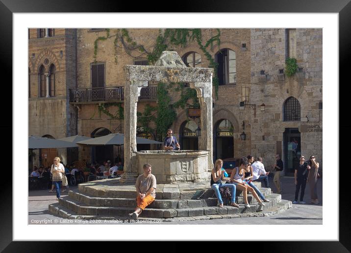 Cisterna - San Gimignano Framed Mounted Print by Laszlo Konya