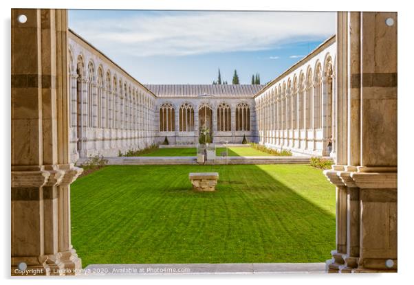 Camposanto courtyard - Pisa Acrylic by Laszlo Konya