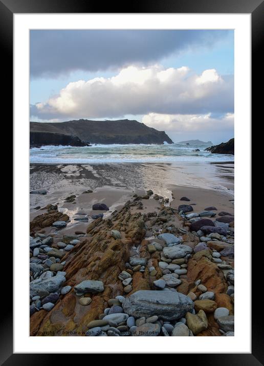 Clogher beach Framed Mounted Print by barbara walsh