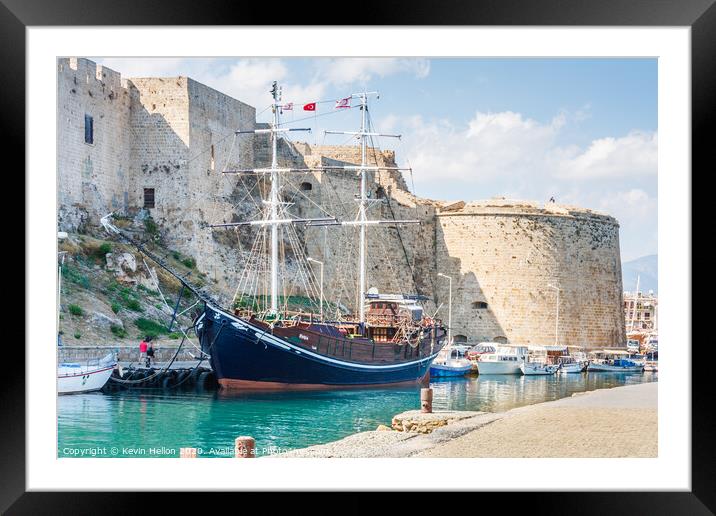 Kyrenia castle, Northern Cyprus Framed Mounted Print by Kevin Hellon
