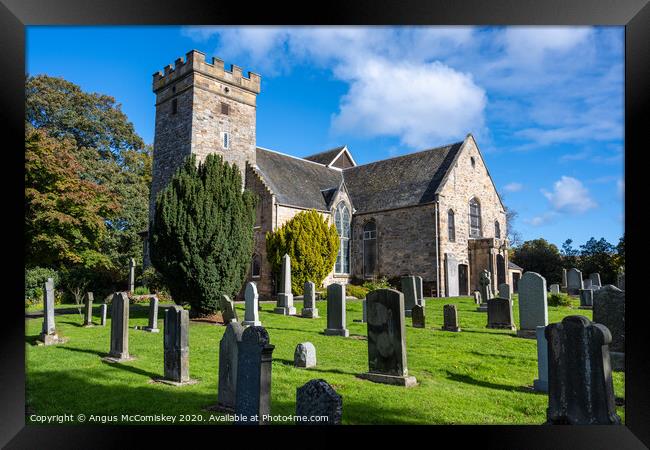 Cramond Kirk and Kirkyard, Edinburgh Framed Print by Angus McComiskey