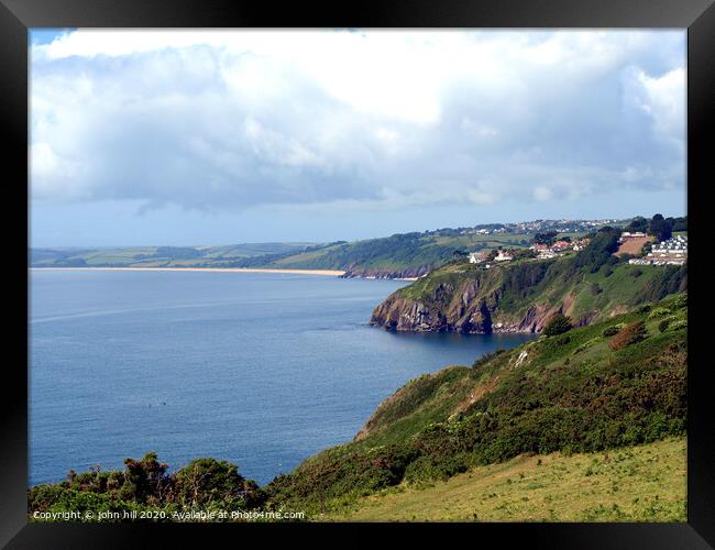 The South Hams coastline in Devon. Framed Print by john hill