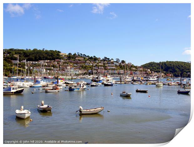 River Dart at Dartmouth in Devon, UK. Print by john hill