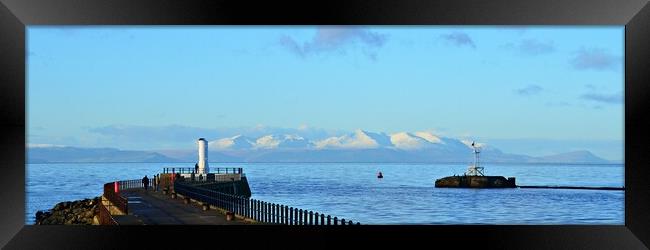Isle of Arran, a view from Ayr pier Framed Print by Allan Durward Photography