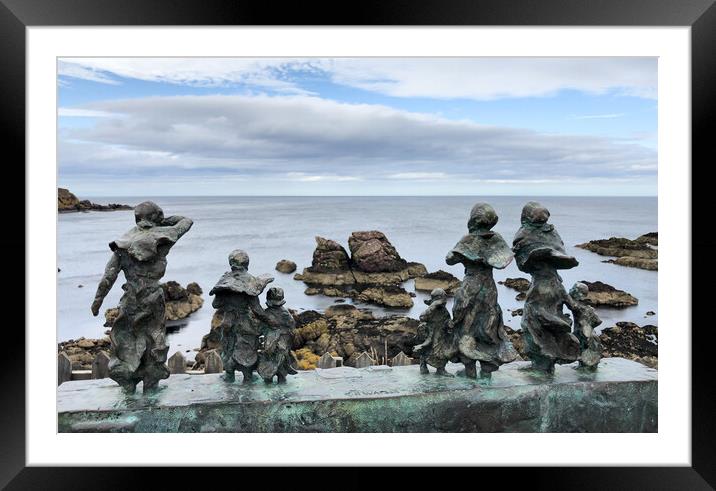 The two Bees memorial at St. Abbs  Framed Mounted Print by Naylor's Photography