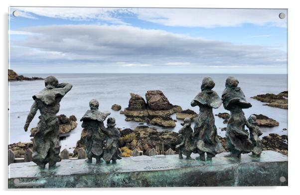 The two Bees memorial at St. Abbs  Acrylic by Naylor's Photography