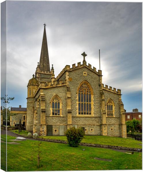 St Columbs Cathedral, Derry, Northern Ireland Canvas Print by Mark Llewellyn