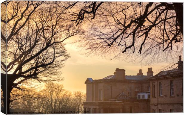 Golden Glow Over The Mansion Canvas Print by Trevor Camp