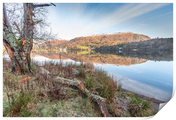 Reflections on Grasmere, Lake District Print by Jonathon barnett