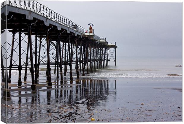 Rainy Day on the Pier Canvas Print by Trevor Kersley RIP