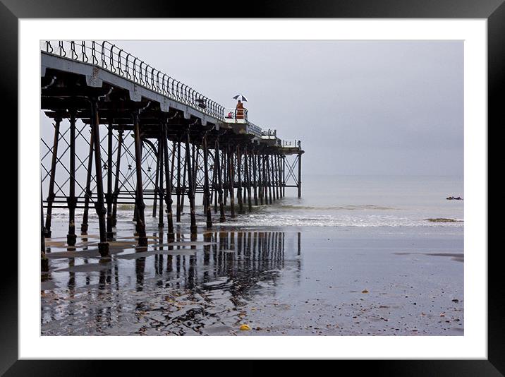 Rainy Day on the Pier Framed Mounted Print by Trevor Kersley RIP