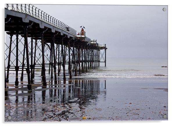 Rainy Day on the Pier Acrylic by Trevor Kersley RIP