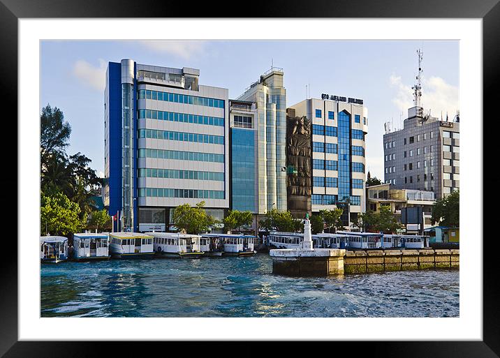 buildings of Male' Framed Mounted Print by Hassan Najmy