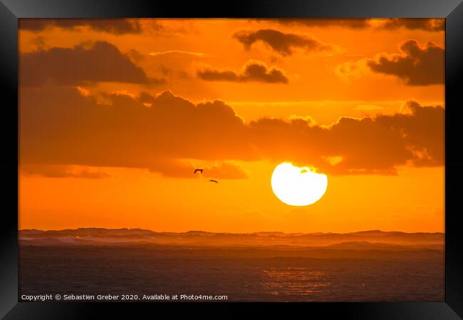 Punta Cana Sunrise Framed Print by Sebastien Greber