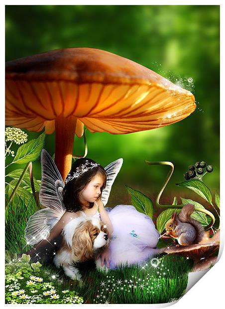 Toadstool Fairytale - Canvas Art Print Print by Julie Hoddinott