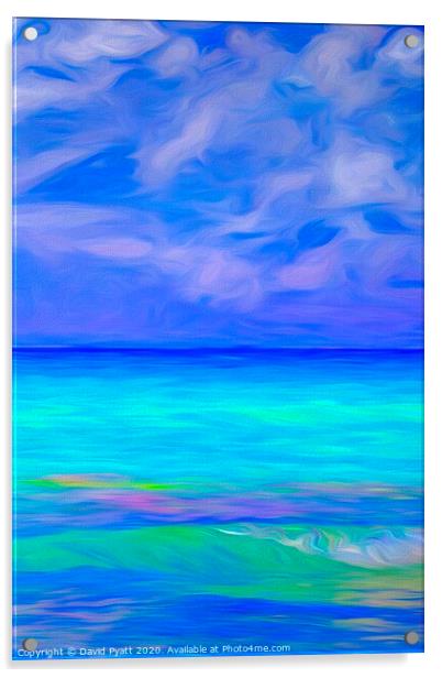 Caribbean Blue Art    Acrylic by David Pyatt