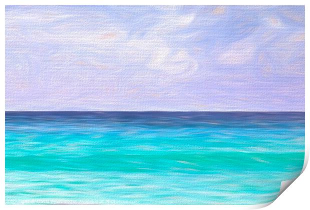 Caribbean Sea Abstract Art Print by David Pyatt