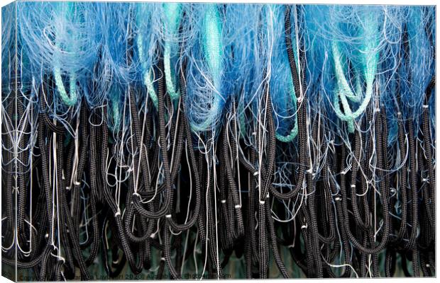 Blue Fishing Net Abstract Canvas Print by Alexandra Lavizzari