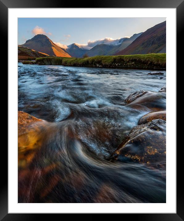 Yewbarrow sunrise, Lake District.  Framed Mounted Print by John Finney