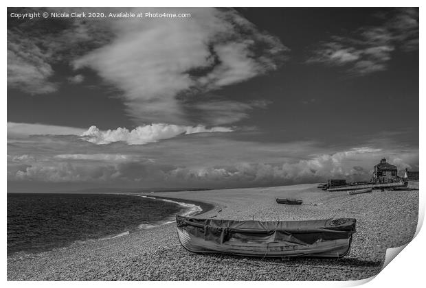 Boats On The Beach Print by Nicola Clark
