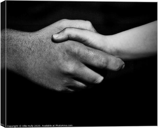 A father and son shaking hands Canvas Print by Ollie Hully