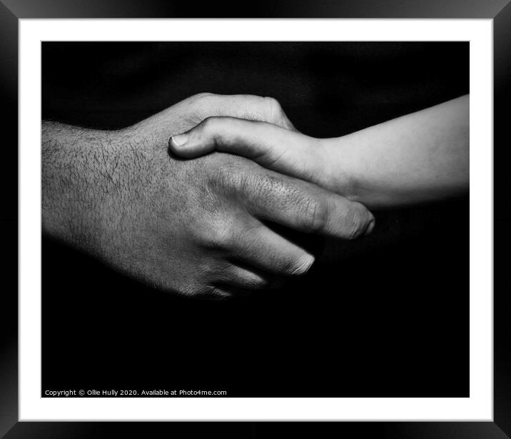 A father and son shaking hands Framed Mounted Print by Ollie Hully