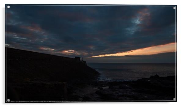 Lighthouse at dawn Acrylic by Rhodri Phillips
