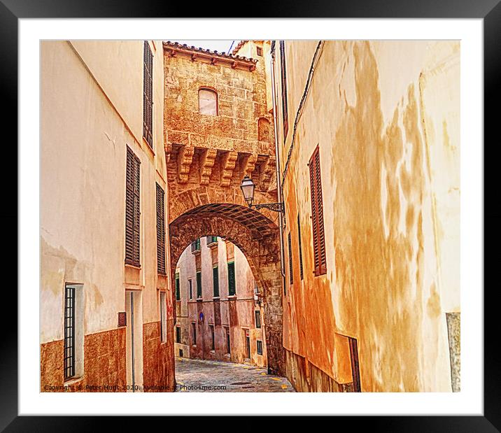 Palma Mallorca Side Street Framed Mounted Print by Peter F Hunt