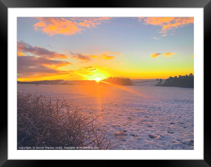 Winter sunrise in South Shropshire  Framed Mounted Print by Simon Marlow