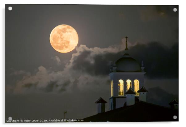 Full Moon over Garachico  Acrylic by Peter Louer