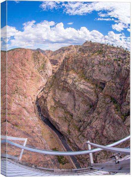 Royal Gorge - view from the bridge.   Canvas Print by Jim Hughes