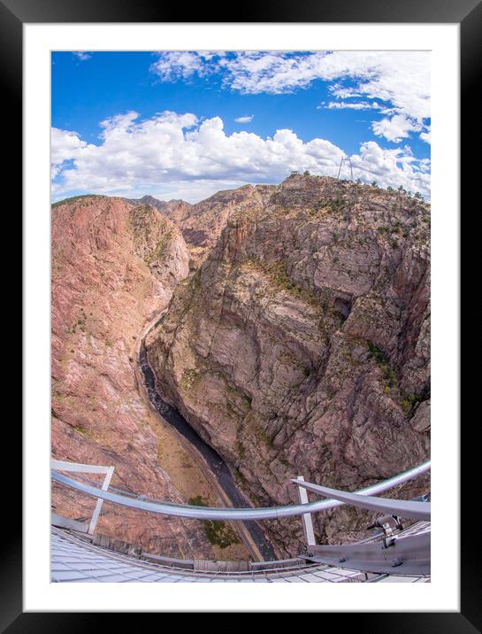 Royal Gorge - view from the bridge.   Framed Mounted Print by Jim Hughes