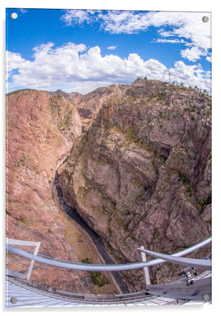 Royal Gorge - view from the bridge.   Acrylic by Jim Hughes