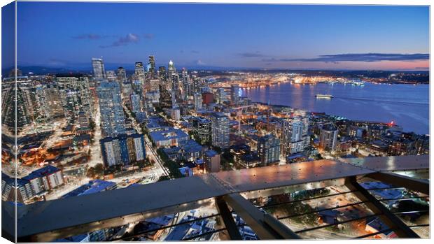 View of Seattle from the Space Needle Canvas Print by Jim Hughes
