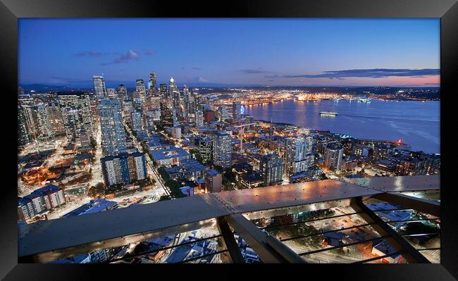 View of Seattle from the Space Needle Framed Print by Jim Hughes