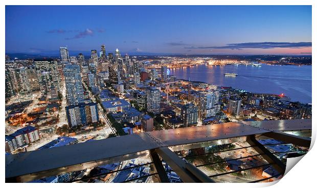 View of Seattle from the Space Needle Print by Jim Hughes
