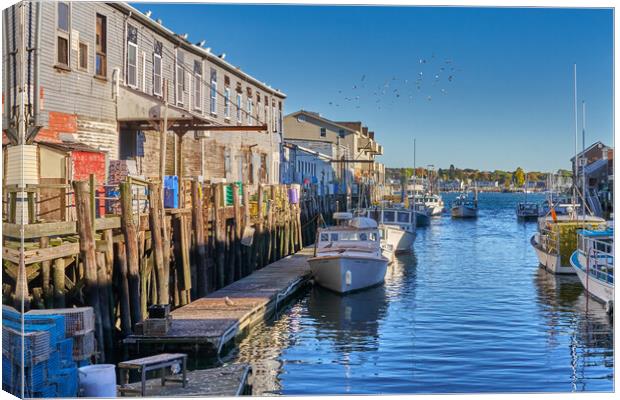 Portland Maine waterfront Canvas Print by Jim Hughes