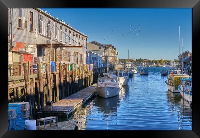 Portland Maine waterfront Framed Print by Jim Hughes