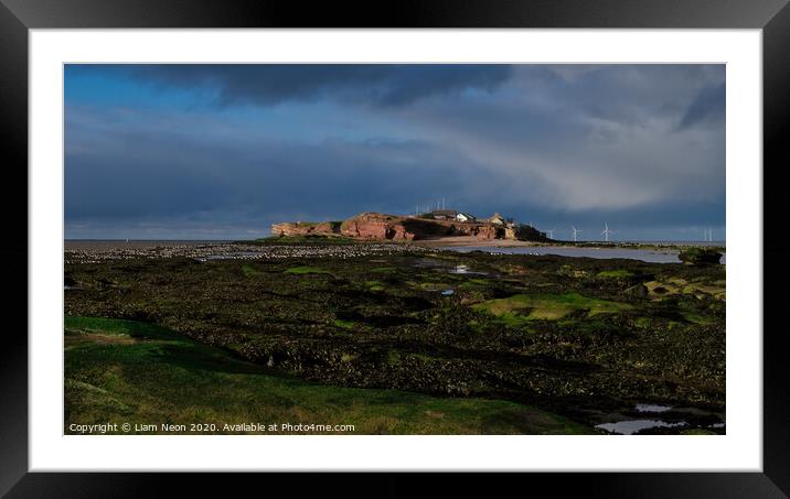 A Winters Rest on Hilbre Framed Mounted Print by Liam Neon