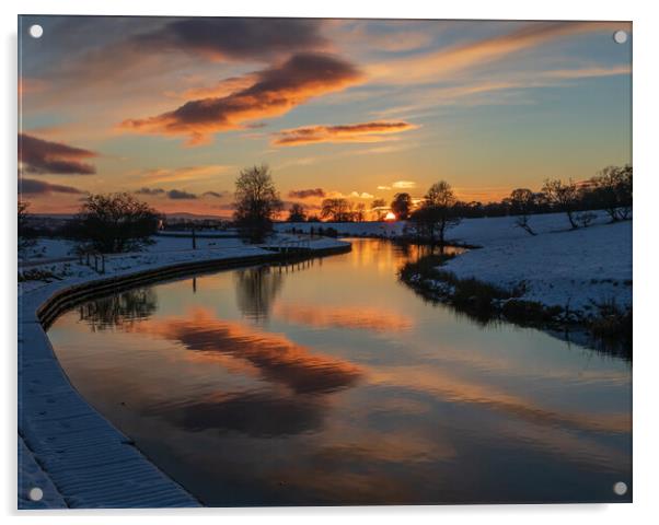 Leeds to Liverpool Canal at Sunset Acrylic by Tony Keogh