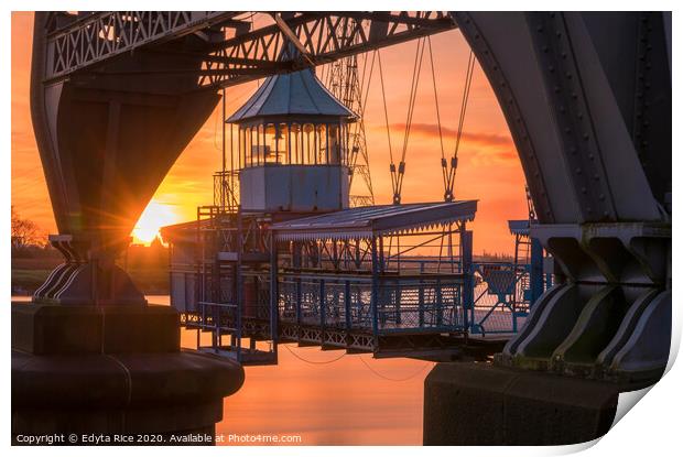 Newport Transporter Bridge - Gondola Print by Edy Rice