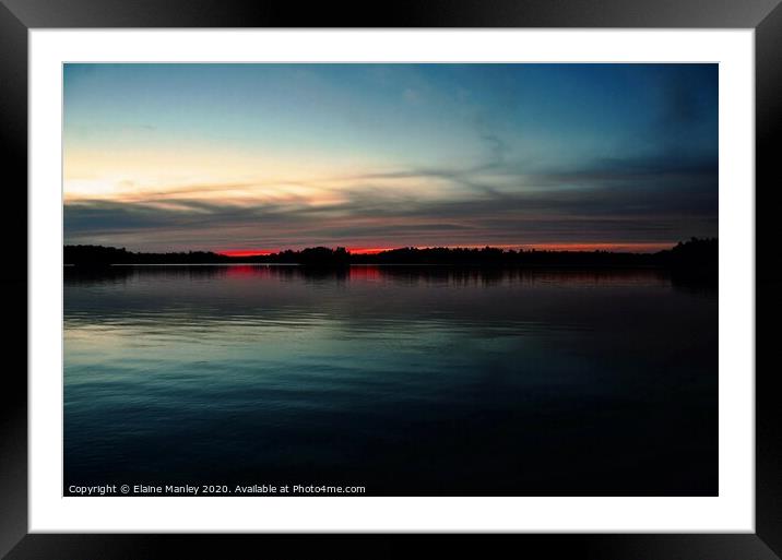 Lake Nipissing Ontario sunset 1 Framed Mounted Print by Elaine Manley