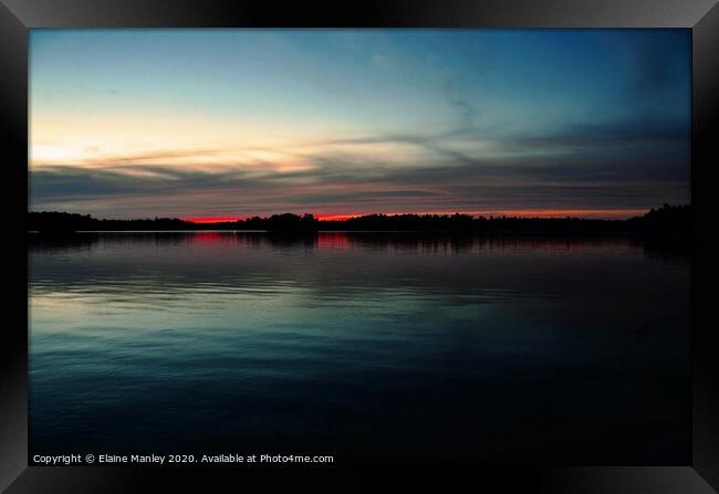 Lake Nipissing Ontario sunset 1 Framed Print by Elaine Manley