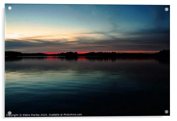 Lake Nipissing Ontario sunset 1 Acrylic by Elaine Manley