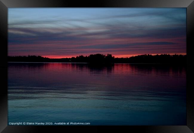 Lake Nipissing Sunset 2  Framed Print by Elaine Manley