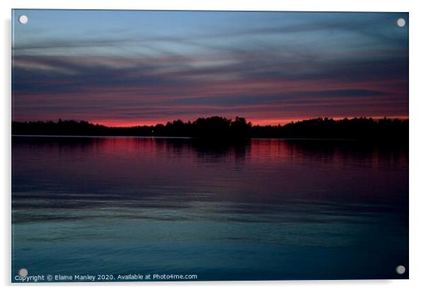 Lake Nipissing Sunset 2  Acrylic by Elaine Manley