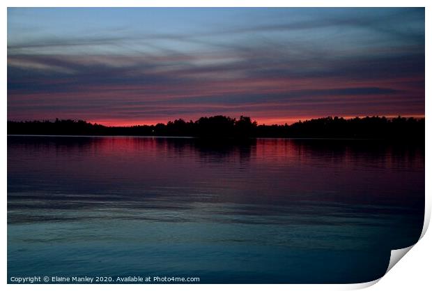 Lake Nipissing Sunset 2  Print by Elaine Manley