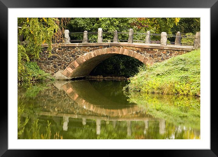 Autumn bridge Framed Mounted Print by Nathan Wright