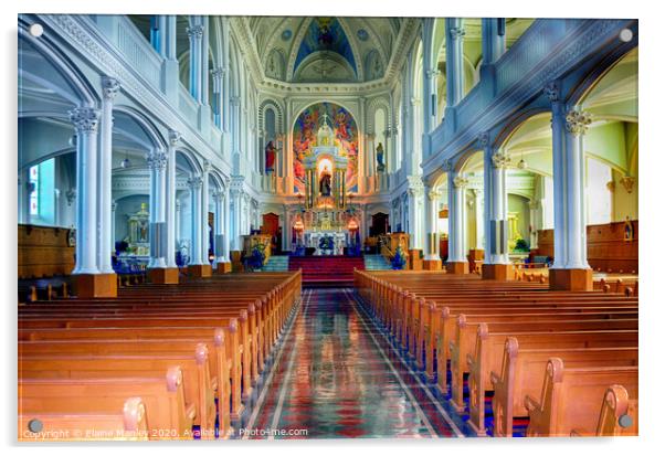 St Peters Church  Cheticamp Cape Breton Nova Scoti Acrylic by Elaine Manley